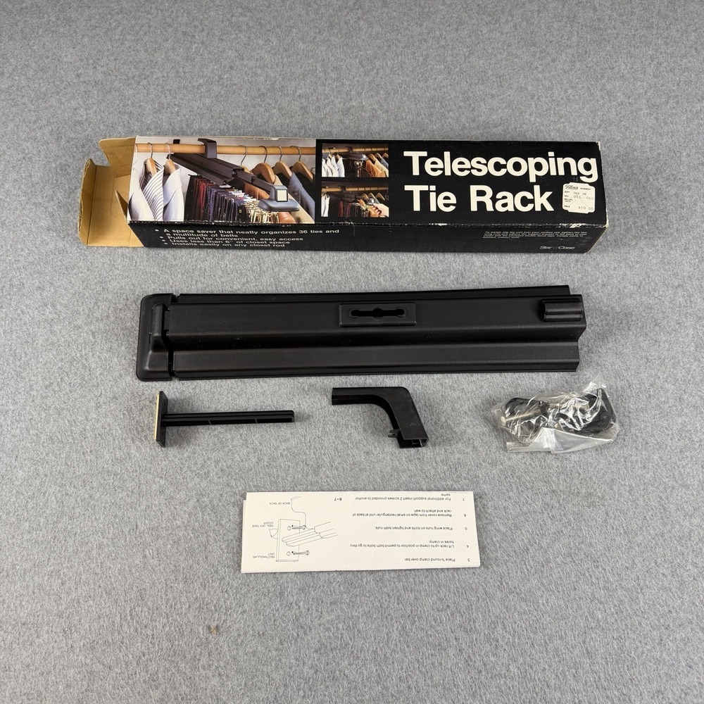 Vintage Star Case Telescoping Tie Rack Closet Organizer w/ Box 1970s USA - Picture 3 of 4